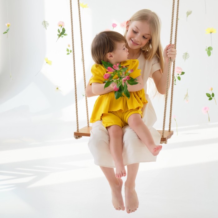Боди-платье детское MINAKU, цвет жёлтый, рост 62-68 см - фото 1907609272
