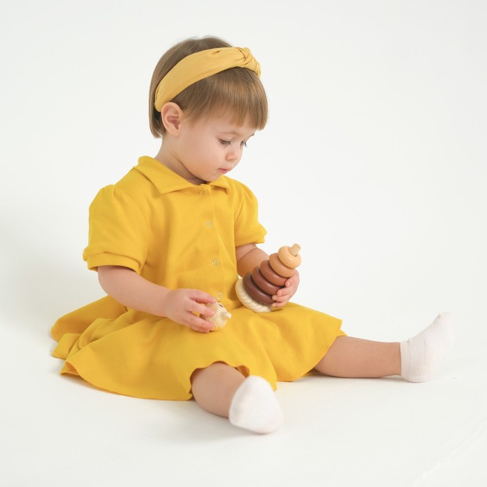Боди-платье детское MINAKU, цвет жёлтый, рост 62-68 см - фото 1907609268