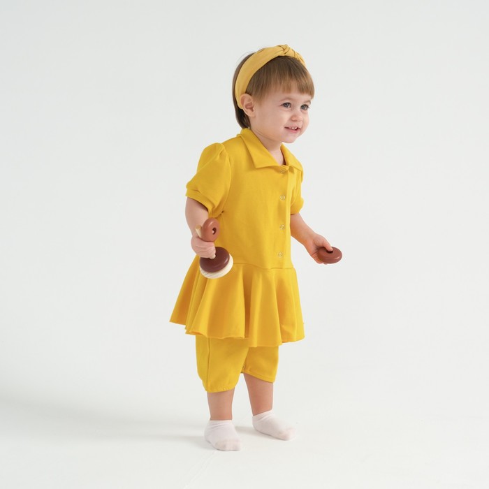 Боди-платье детское MINAKU, цвет жёлтый, рост 62-68 см - фото 1907609269