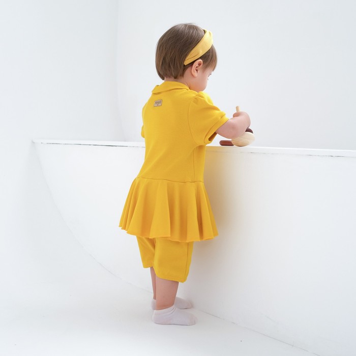 Боди-платье детское MINAKU, цвет жёлтый, рост 62-68 см - фото 1907609270