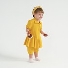 Боди-платье детское MINAKU, цвет жёлтый, рост 68-74 см - Фото 3