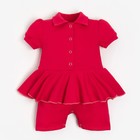 Боди-платье детское MINAKU, цвет фуксия, рост 62-68 см - фото 10193178