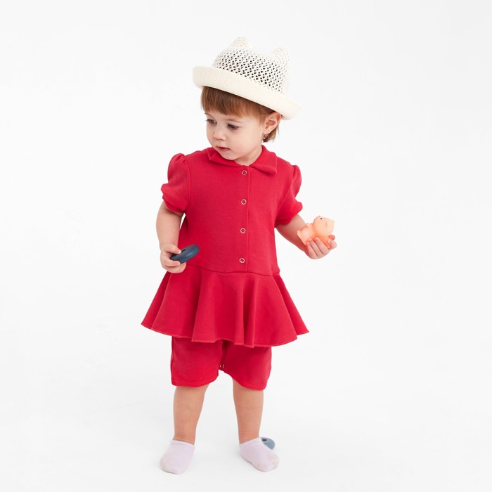 Боди-платье детское MINAKU, цвет фуксия, рост 62-68 см - фото 1907609322