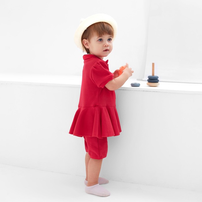Боди-платье детское MINAKU, цвет фуксия, рост 62-68 см - фото 1926584397