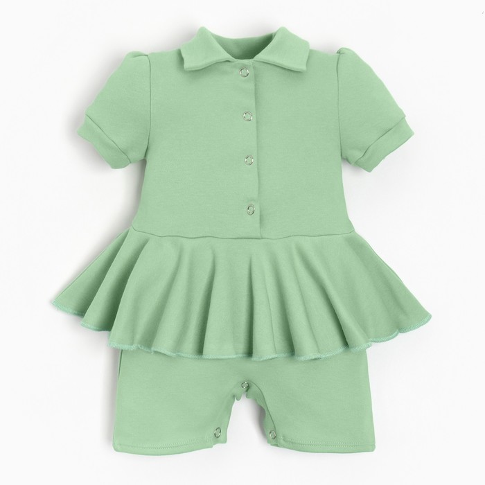 Боди-платье детское MINAKU, цвет зелёный, рост 62-68 см - фото 1907609366