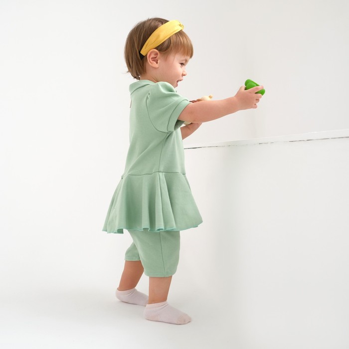 Боди-платье детское MINAKU, цвет зелёный, рост 62-68 см - фото 1907609369