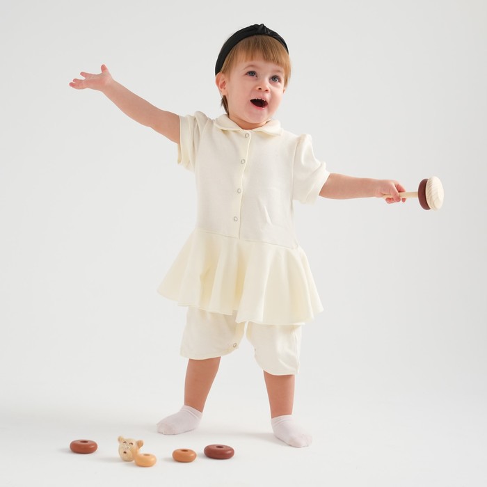 Боди-платье детское MINAKU, цвет экрю, рост 62-68 см - фото 1907609412