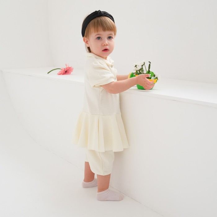 Боди-платье детское MINAKU, цвет экрю, рост 62-68 см - фото 1907609414