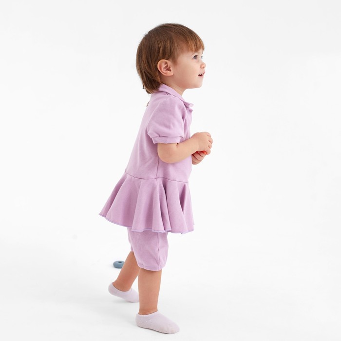 Боди-платье детское MINAKU, цвет сиреневый, рост 62-68 см - фото 1907609469