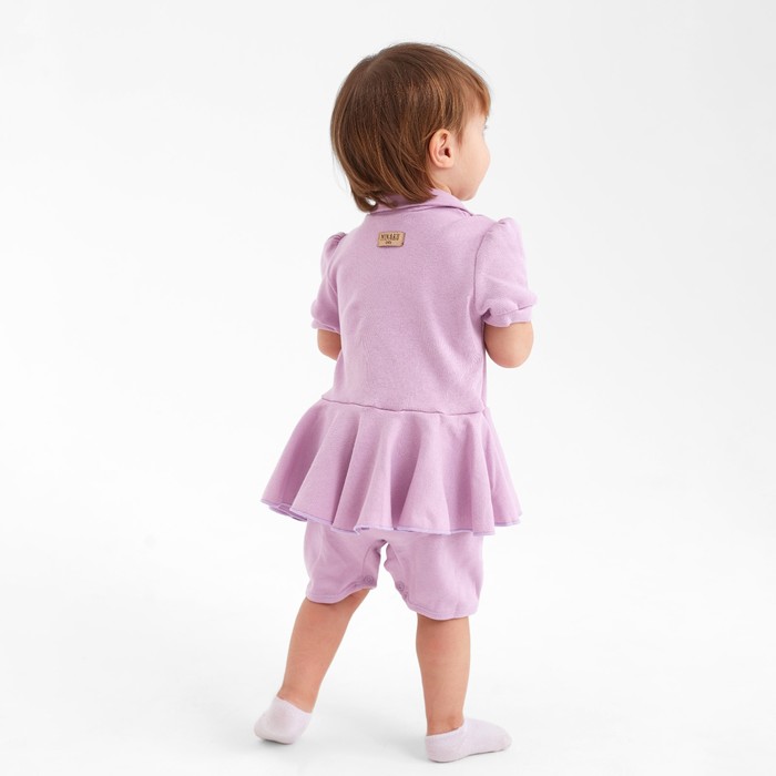 Боди-платье детское MINAKU, цвет сиреневый, рост 62-68 см - фото 1907609470