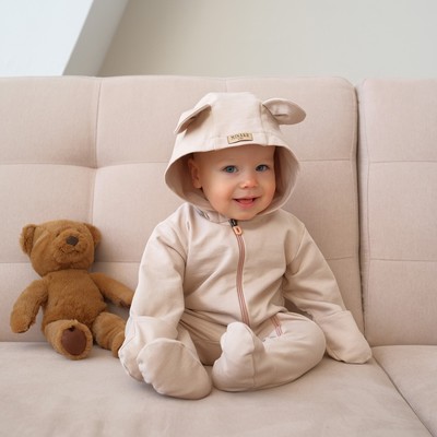 Комбинезон детский MINAKU, рост 62-68 см, бежевый