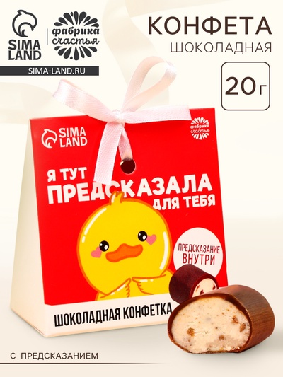 Конфета подарочная шоколадная «Предсказала для тебя» с предсказанием, 20 г