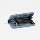 Кошелёк женский на молнии с ремешком, цвет голубой - фото 38949131