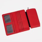 Кошелёк женский на кнопке, цвет красный - фото 43010589