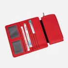 Кошелёк женский на кнопке, цвет красный - фото 43010590