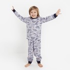 Пижама для мальчика НАЧЁС, цвет серый меланж/динозавры, рост 92 см - фото 10195005