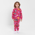 Пижама для девочки НАЧЁС, цвет фуксия/динозавры, рост 104 см - фото 321375625