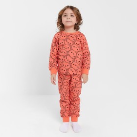 Пижама для девочки НАЧЁС, цвет коралловый/кот, рост 110 см