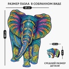 Пазл деревянный фигурный «Индийский слон», 118 элементов - Фото 2
