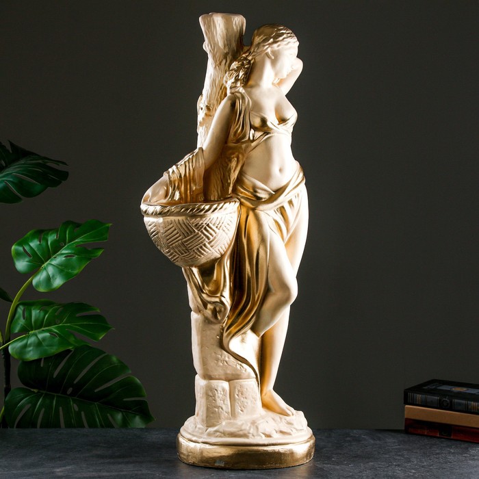 Фигура с кашпо "Афродита" слоновая кость, 85х40х30см - фото 1909071338