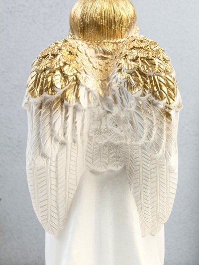 Фигурка гипс «Ангел в молитве», белое золото, 17×15×35 см