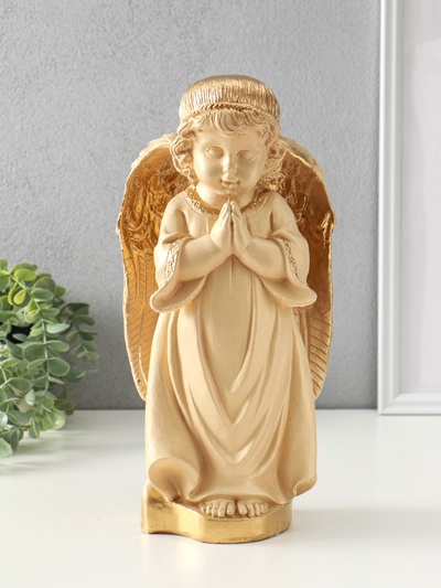 Фигура «Ангел в молитве», слоновая кость, 17×15×35 см
