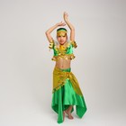 Карнавальный костюм Восточный "Азиза в юбке"зелено-желтый,блузка,юбка,косынка,повязка,р-р34, - Фото 3