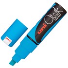 Маркер меловой UNI "Chalk", 8 мм, влагостираемый, для гладких поверхностей, синий, PWE-8K L.BLUE - фото 296525123