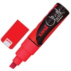 Маркер меловой UNI "Chalk", 8 мм, влагостираемый, для гладких поверхностей, красный, PWE-8K RED - фото 296525124