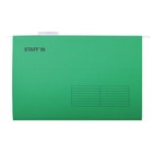 Подвесные папки A4/Foolscap (404х240 мм) до 80 л., 10 шт., зеленые, картон, STAFF, 270934 - Фото 3