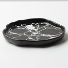 Тарелка керамическая «Черный мрамор», 17 см, цвет чёрный - Фото 2