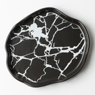 Тарелка керамическая «Черный мрамор», 17 см, цвет чёрный - Фото 3
