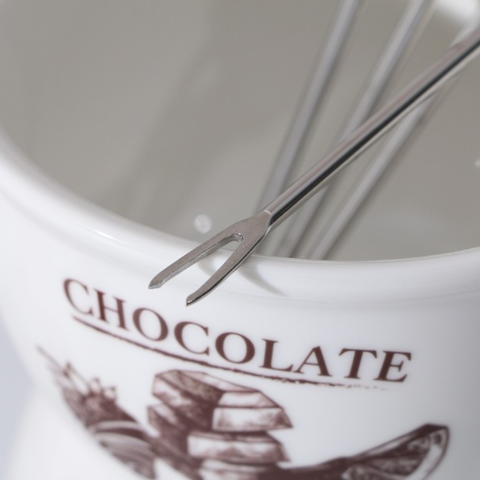 Фондюшница керамическая Chocolate, 350 мл, цвет белый - фото 1882587473