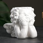 Кашпо - органайзер "Мечтающий ангел" белый, 10см - фото 9765784