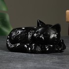 Кашпо - органайзер "Спящая кошка с бантом" черная, 6см - фото 10195942