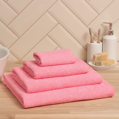 Полотенце махровое «Экономь и Я», 30×60 см, хлопок 100%, розовое