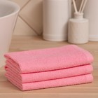 Салфетка махровая универсальная для уборки «Экономь и Я», хлопок 100%, розовая - Фото 2