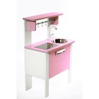 Игровая мебель «Детская кухня SITSTEP Элегантс», с имитацией плиты (наклейка), розовые фасады - фото 5213309