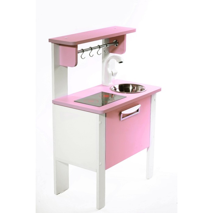 Игровая мебель «Детская кухня SITSTEP Элегантс», с имитацией плиты (наклейка), розовые фасады - Фото 1