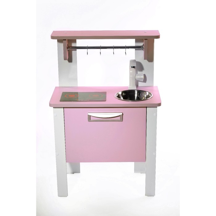 Игровая мебель «Детская кухня SITSTEP Элегантс», с имитацией плиты (наклейка), розовые фасады - фото 1928067188
