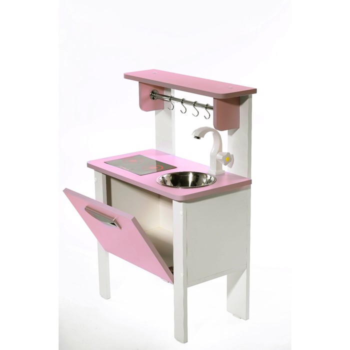Игровая мебель «Детская кухня SITSTEP Элегантс», с имитацией плиты (наклейка), розовые фасады - фото 1909071632