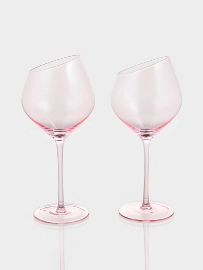 Бокалы для вина Magistro «Иллюзия», 550 мл, 10×24 см, набор 2 шт., стекло, розовые
