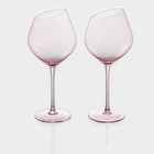 Бокалы для вина Magistro «Иллюзия», 550 мл, 10×24 см, набор 2 шт., стекло, розовые - Фото 4