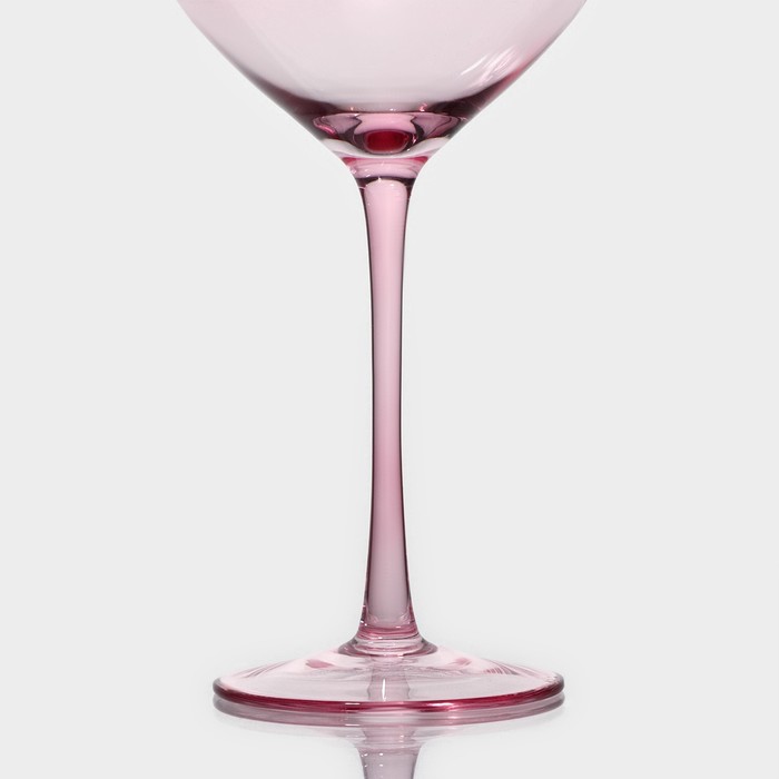Набор бокалов из стекла для вина Magistro «Иллюзия», 550 мл, 10×24 см, 6 шт, цвет розовый - фото 1928067195