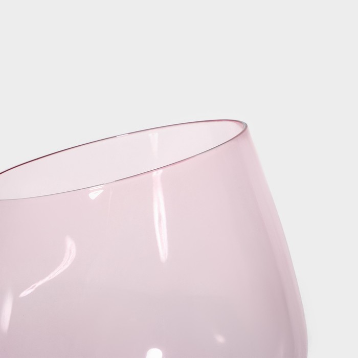 Набор бокалов из стекла для вина Magistro «Иллюзия», 550 мл, 10×24 см, 6 шт, цвет розовый - фото 1909071643