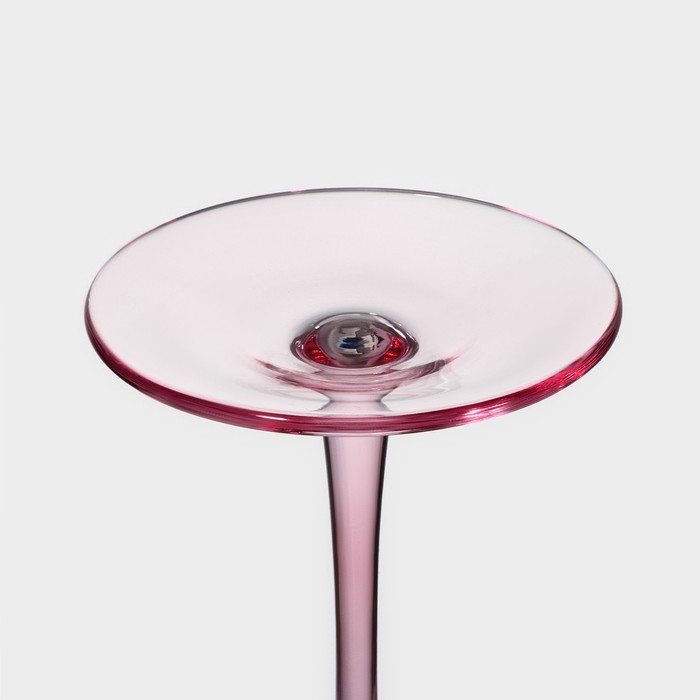 Набор бокалов из стекла для вина Magistro «Иллюзия», 550 мл, 10×24 см, 6 шт, цвет розовый - фото 1928067198