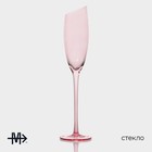 Набор бокалов из стекла для шампанского Magistro «Иллюзия», 180 мл, 5,5×27,5 см, 6 шт, цвет розовый - Фото 2