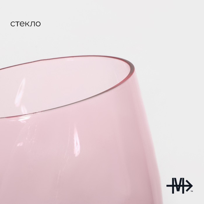 Бокал из стекла для вина Magistro «Иллюзия», 550 мл, 10×24 см, цвет розовый - фото 1909071663