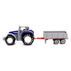Трактор металлический «Фермер», с прицепом, цвет синий - Фото 2