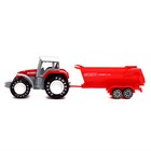 Трактор металлический «Фермер», с прицепом, цвет красный - Фото 2